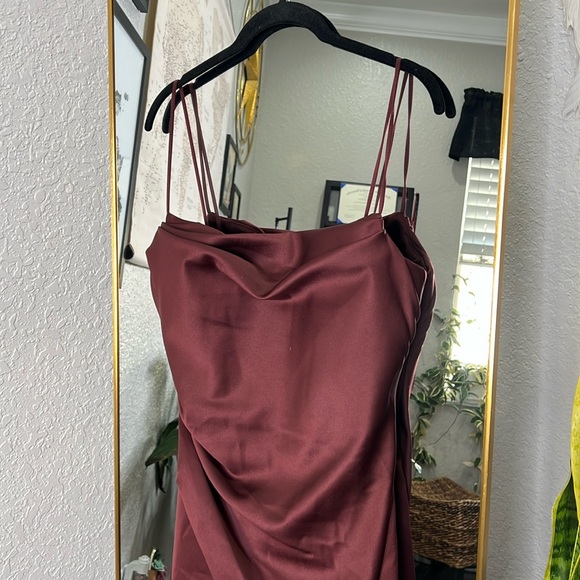 HOUSE OF CB 'Anja' Raisin Satin Corset Midi Dress NWOT - Picture 8 of 11